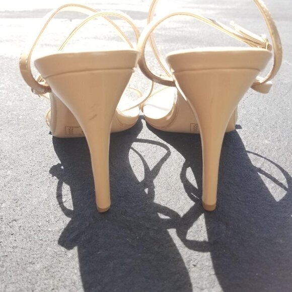 Raye Classic Nude Tan Strappy Sandal Heels Size 10 - Picture 10 of 13
